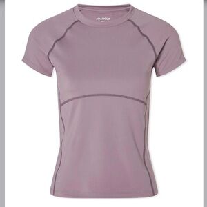 Adanola Short Sleeve Active Tee in Dusty Lavender